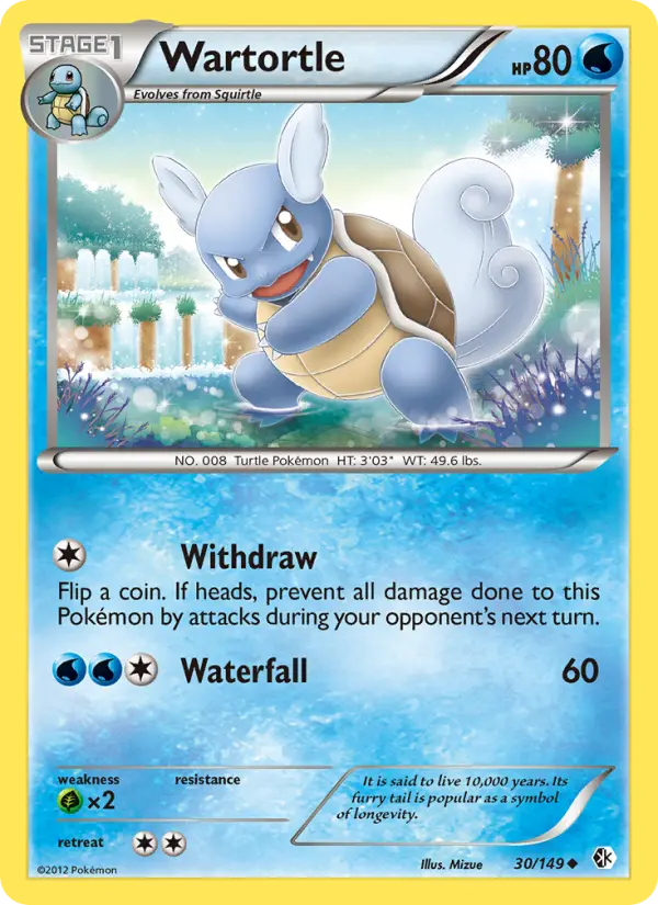 Wartortle Uncommon Pokemon card #30 from Boundaries Crossed
