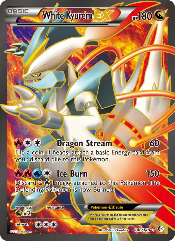 White Kyurem-EX Ultra Rare Pokemon card #146 from Boundaries Crossed