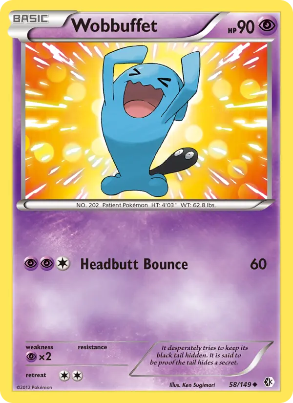 Wobbuffet Uncommon Pokemon card #58 from Boundaries Crossed