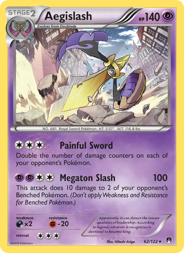 Aegislash Rare Pokemon card #62 from BREAKpoint