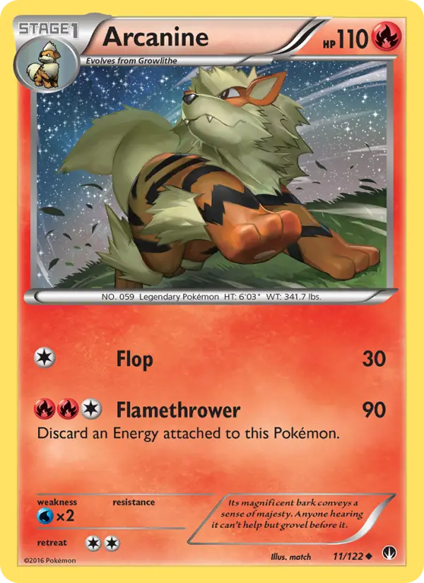 Arcanine Uncommon Pokemon card #11 from BREAKpoint