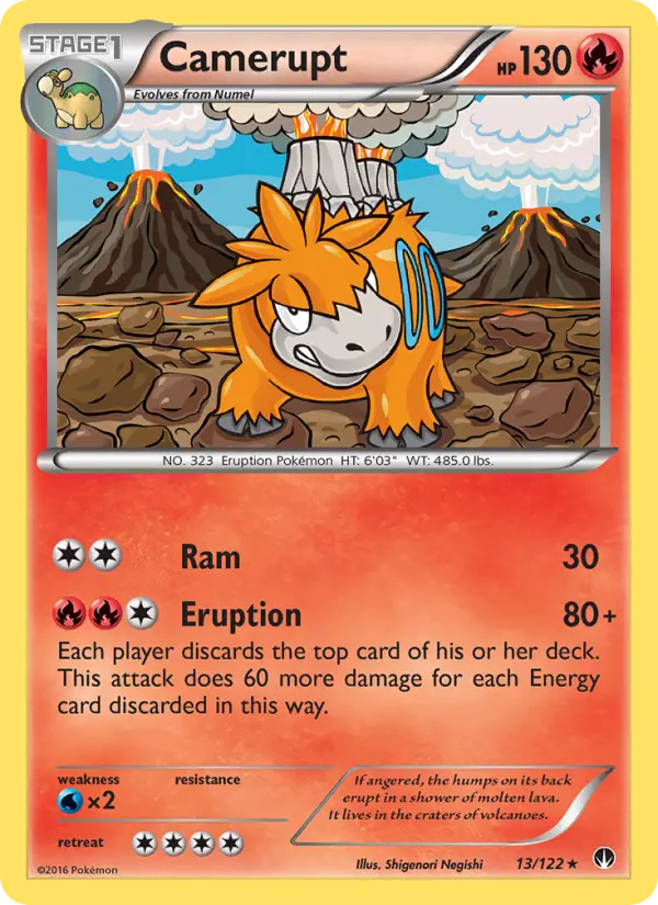 Camerupt Rare Pokemon card #13 from BREAKpoint