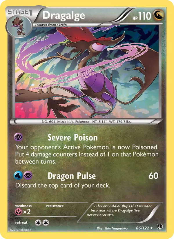 Dragalge Rare Pokemon card #86 from BREAKpoint