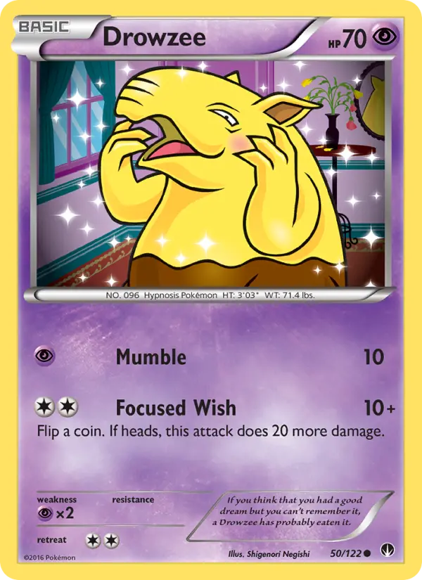 Drowzee Common Pokemon card #50 from BREAKpoint
