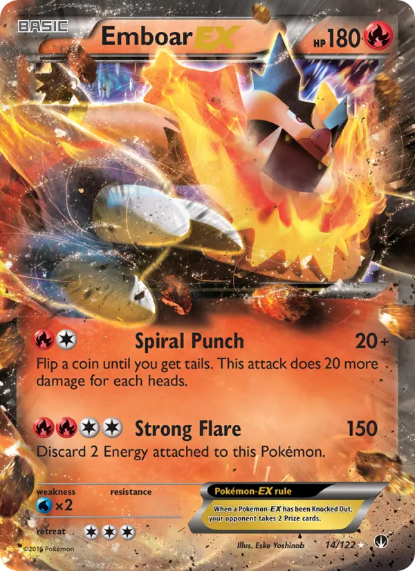 Emboar EX Ultra Rare Pokemon card #14 from BREAKpoint