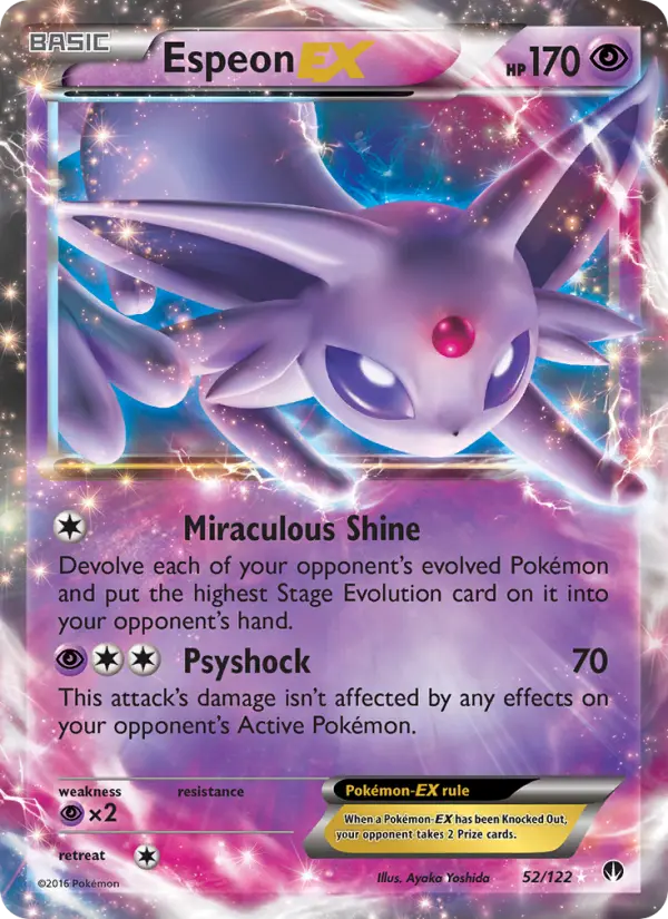 Espeon EX Ultra Rare Pokemon card #52 from BREAKpoint