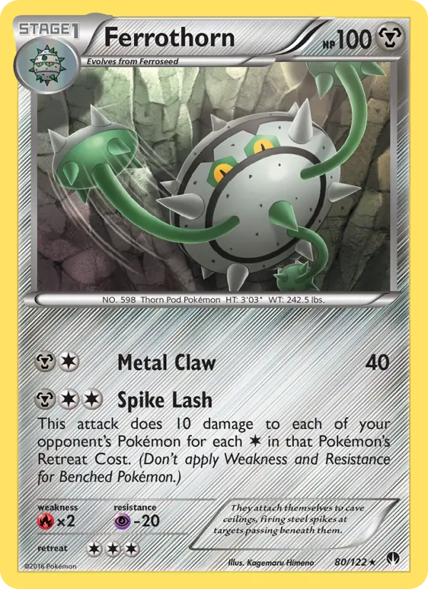 Ferrothorn Rare Pokemon card #80 from BREAKpoint