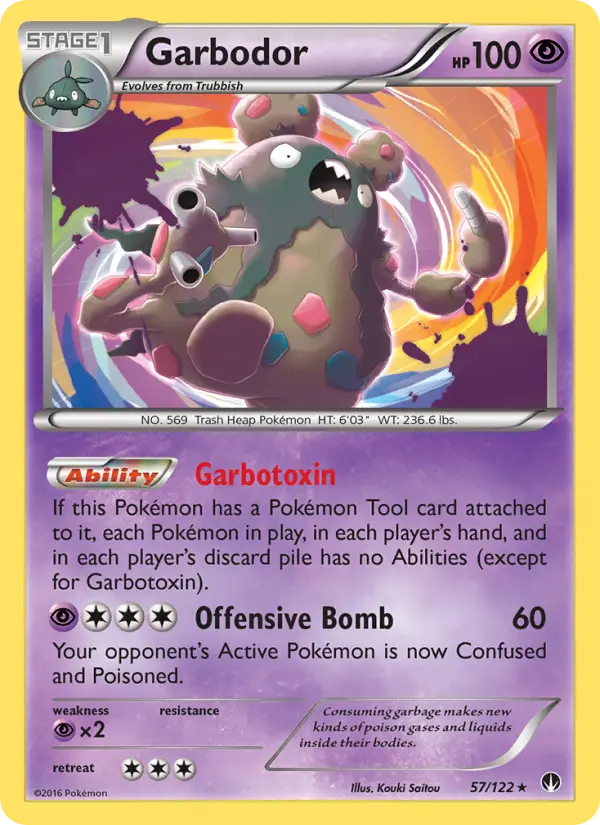 Garbodor Rare Pokemon card #57 from BREAKpoint