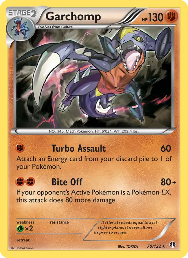 Garchomp Rare Pokemon card #70 from BREAKpoint