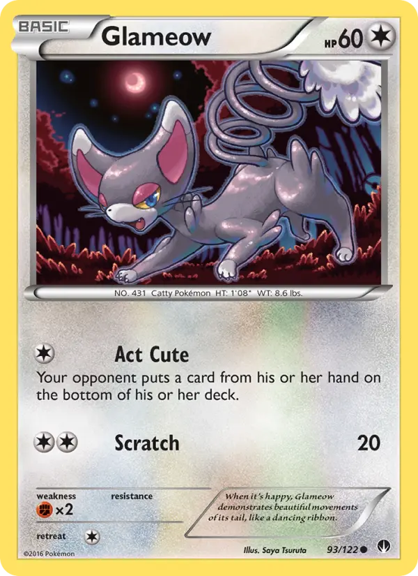 Glameow Common Pokemon card #93 from BREAKpoint