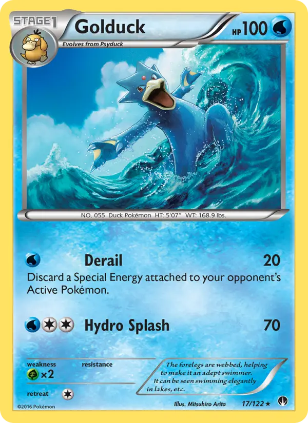 Golduck Rare Pokemon card #17 from BREAKpoint