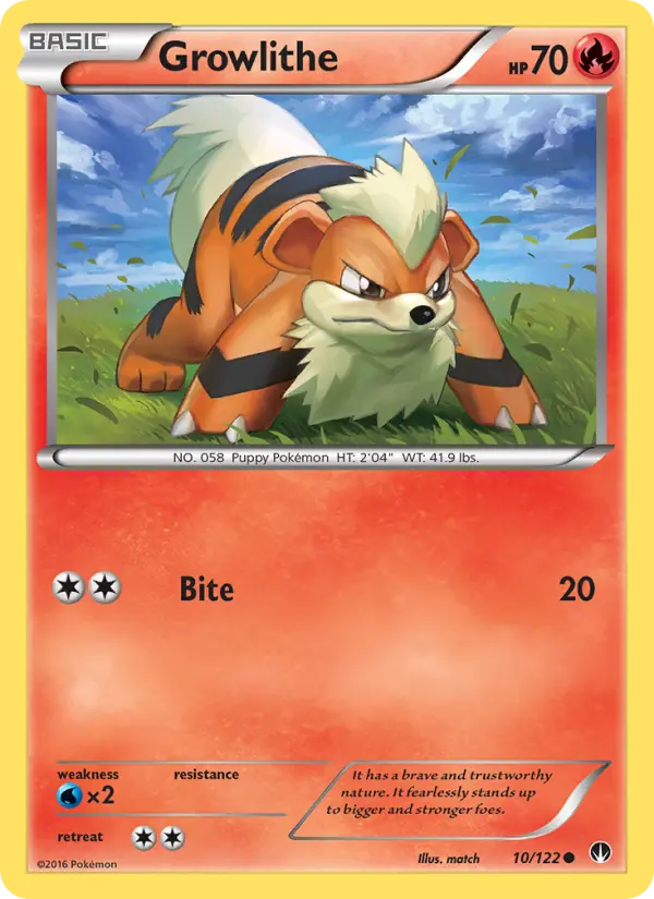 Growlithe Common Pokemon card #10 from BREAKpoint