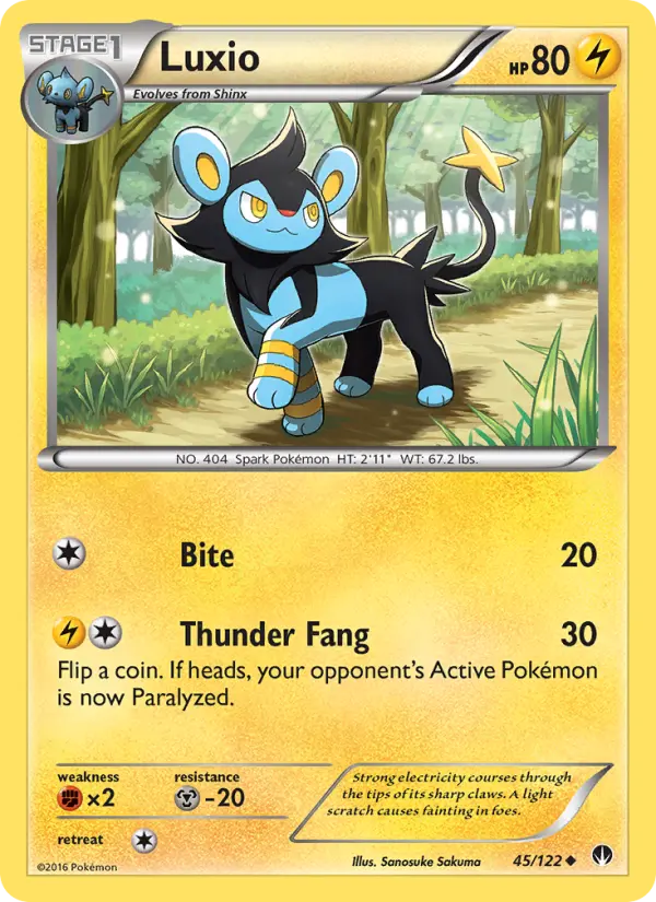 Luxio Uncommon Pokemon card #45 from BREAKpoint
