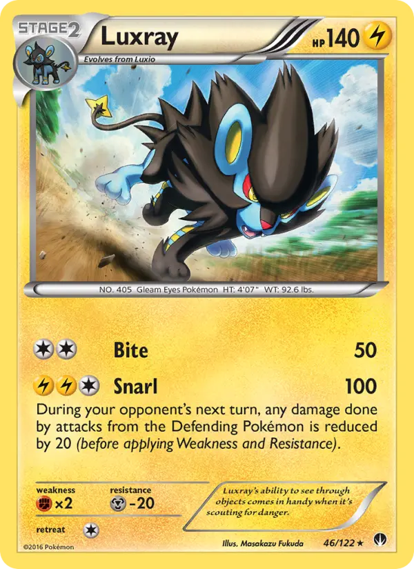 Luxray Rare Pokemon card #46 from BREAKpoint