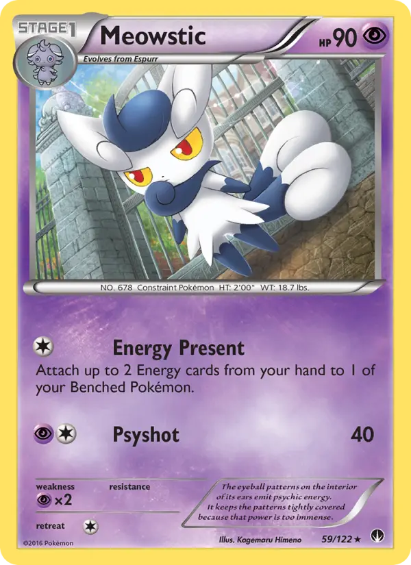 Meowstic Rare Pokemon card #59 from BREAKpoint