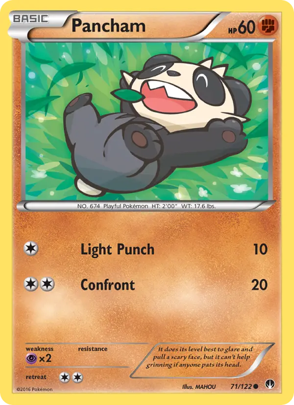 Pancham Common Pokemon card #71 from BREAKpoint