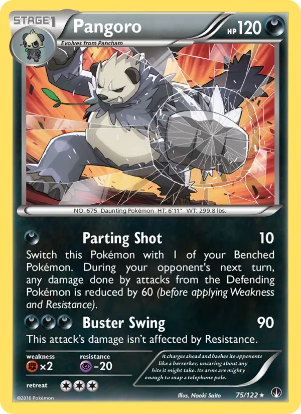Pangoro Rare Pokemon card #75 from BREAKpoint