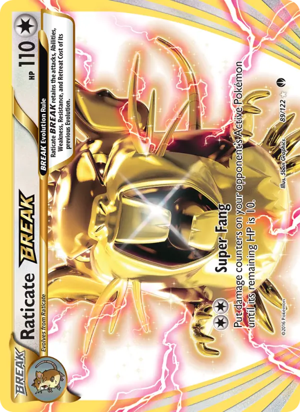 Raticate BREAK Ultra Rare Pokemon card #89 from BREAKpoint