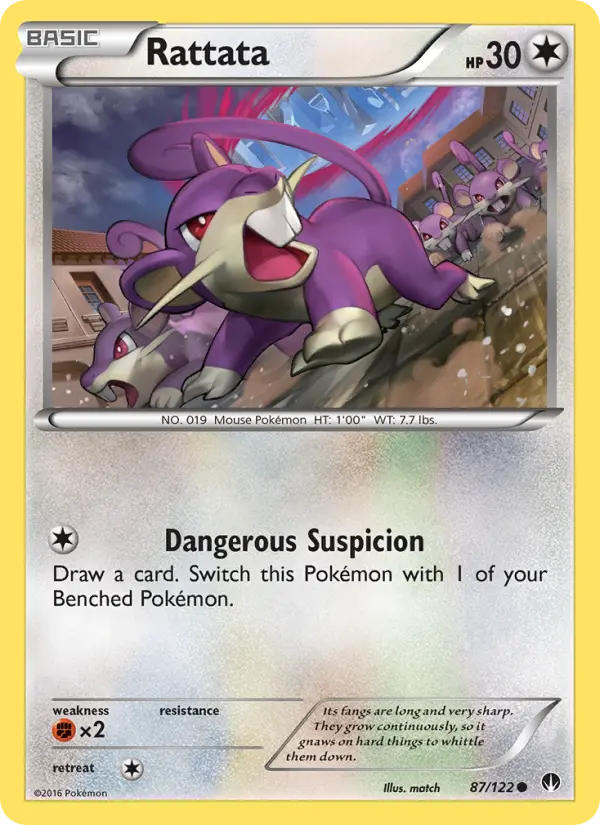 Rattata Common Pokemon card #87 from BREAKpoint