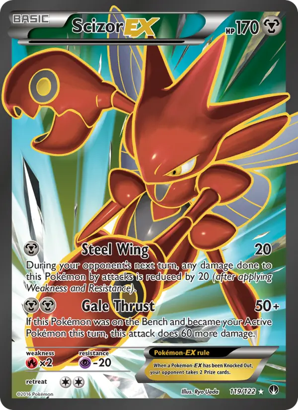 Scizor EX Ultra Rare Pokemon card #119 from BREAKpoint