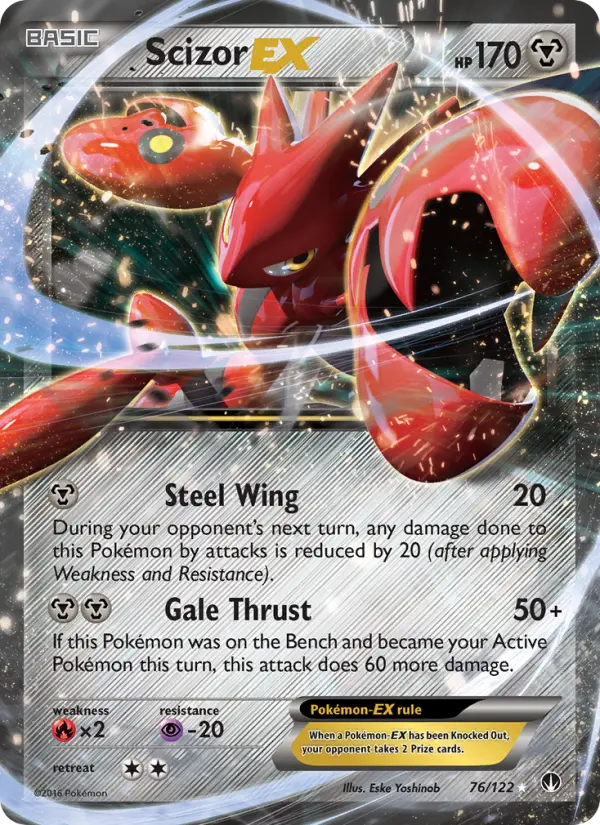 Scizor EX Ultra Rare Pokemon card #76 from BREAKpoint