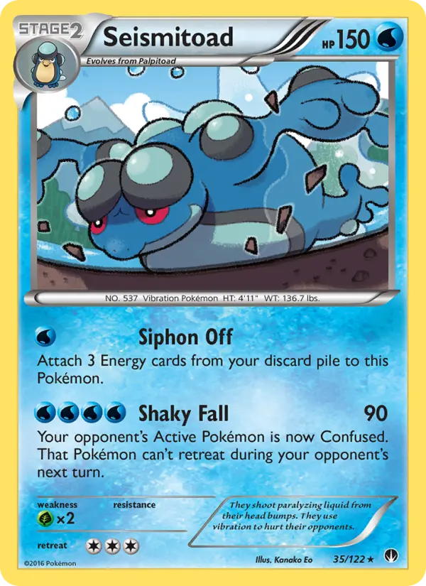 Seismitoad Rare Pokemon card #35 from BREAKpoint