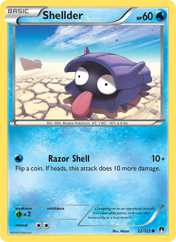 Shellder Common Pokemon card #22 from BREAKpoint