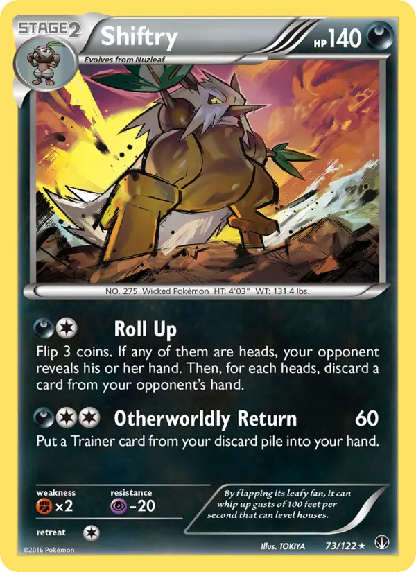 Shiftry Rare Pokemon card #73 from BREAKpoint