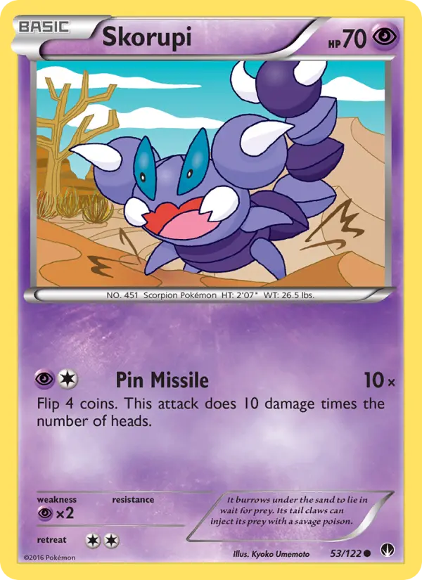 Skorupi Common Pokemon card #53 from BREAKpoint