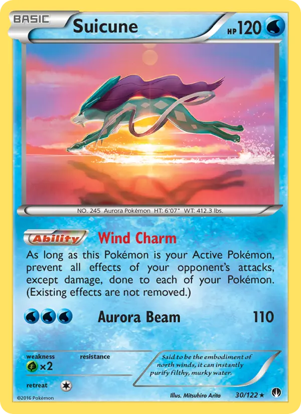 Suicune Rare Pokemon card #30 from BREAKpoint