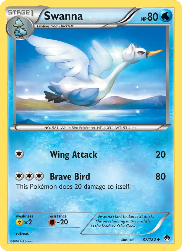 Swanna Uncommon Pokemon card #37 from BREAKpoint