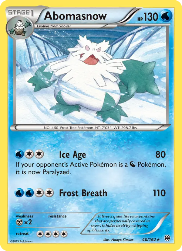 Abomasnow Rare Pokemon card #40 from BREAKthrough