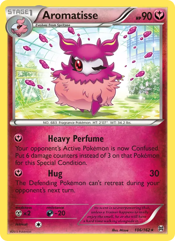Aromatisse Rare Pokemon card #106 from BREAKthrough