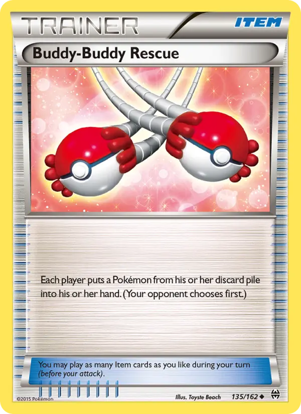 Buddy-Buddy Rescue Uncommon Pokemon card #135 from BREAKthrough