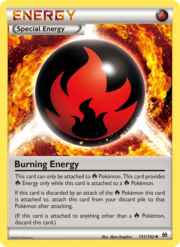 Burning Energy Uncommon Pokemon card #151 from BREAKthrough