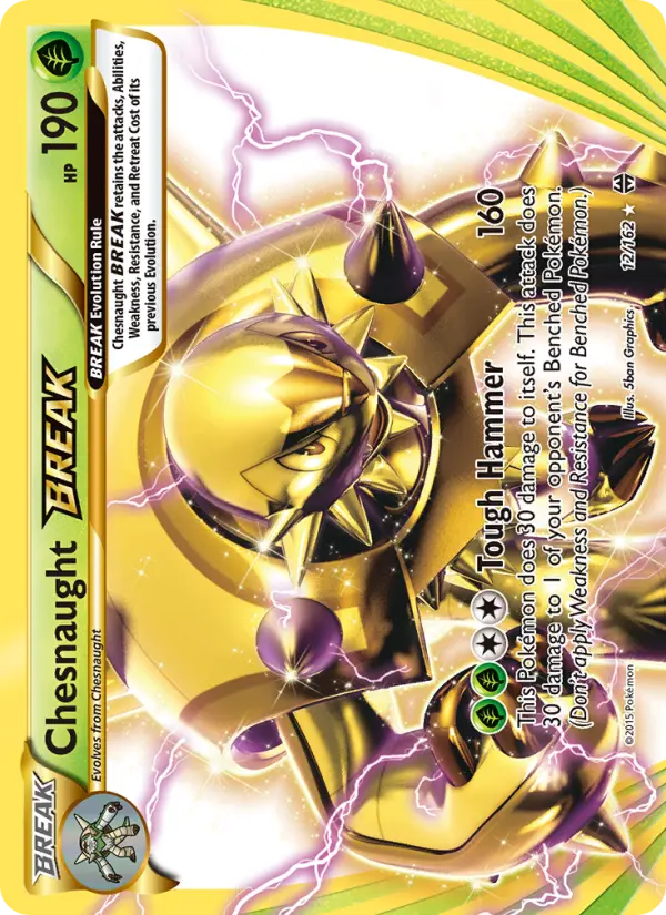 Chesnaught BREAK Ultra Rare Pokemon card #12 from BREAKthrough