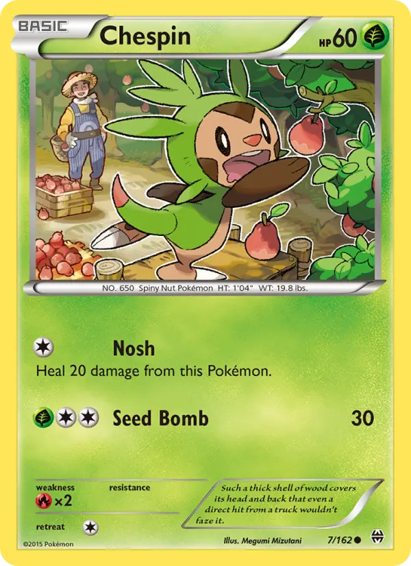 Chespin Common Pokemon card #7 from BREAKthrough