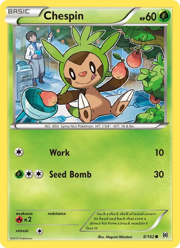 Chespin Common Pokemon card #8 from BREAKthrough