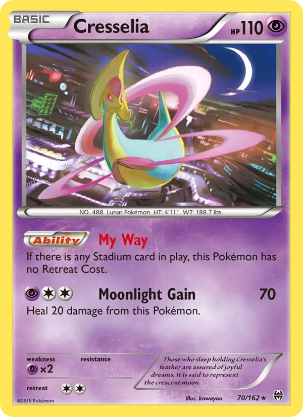 Cresselia Rare Pokemon card #70 from BREAKthrough