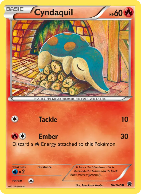 Cyndaquil Common Pokemon card #18 from BREAKthrough