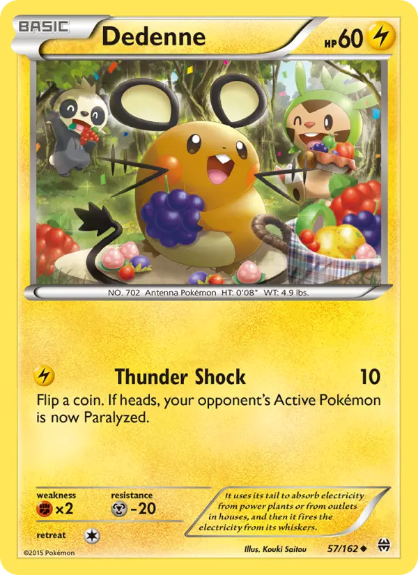 Dedenne Uncommon Pokemon card #57 from BREAKthrough