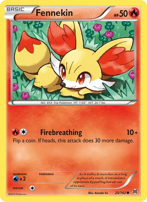 Fennekin Common Pokemon card #25 from BREAKthrough