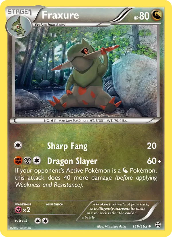Fraxure Uncommon Pokemon card #110 from BREAKthrough