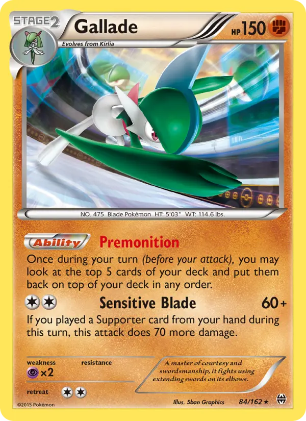 Gallade Rare Pokemon card #84 from BREAKthrough