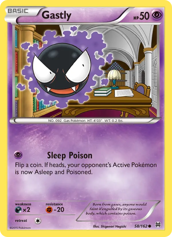 Gastly Common Pokemon card #58 from BREAKthrough