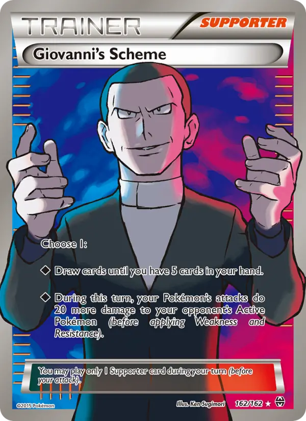 Giovanni's Scheme Ultra Rare Pokemon card #162 from BREAKthrough