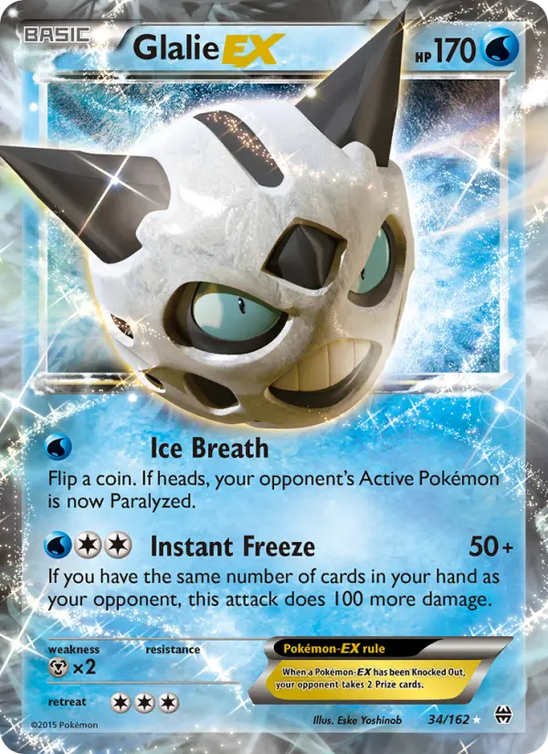 Glalie EX Ultra Rare Pokemon card #34 from BREAKthrough