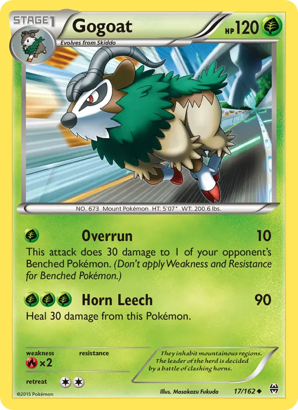 Gogoat Uncommon Pokemon card #17 from BREAKthrough