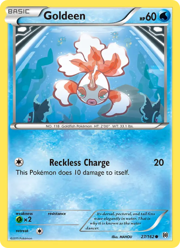 Goldeen Common Pokemon card #27 from BREAKthrough