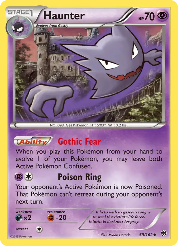 Haunter Uncommon Pokemon card #59 from BREAKthrough